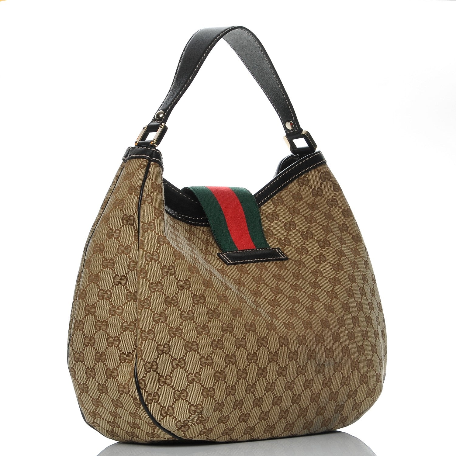 Gucci Monogram Large New Ladies Web Hobo Dark Brown 3 of 8