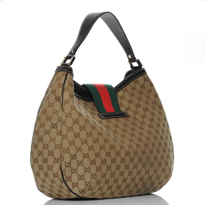 Gucci Monogram Large New Ladies Web Hobo Dark Brown 3 of 8