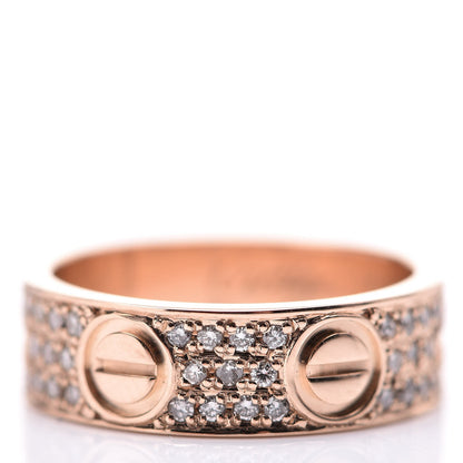 Cartier 18K Pink Gold Diamond 5.5mm LOVE Wedding Paved Band Ring 47 4 9 of 10