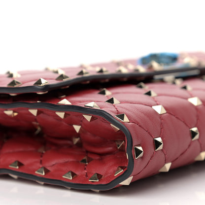 Valentino Garavani Nappa Rockstud Spike Wallet on Chain Rosso Valentino 7 of 9