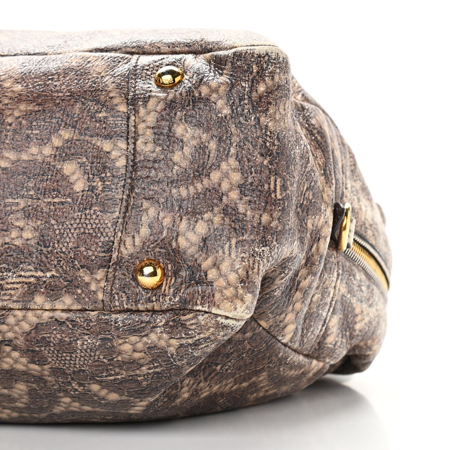 Cervo Lux Print Lace Bauletto Bag Blond