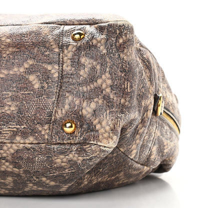 Prada Cervo Lux Print Lace Bauletto Bag Blond 10 of 13