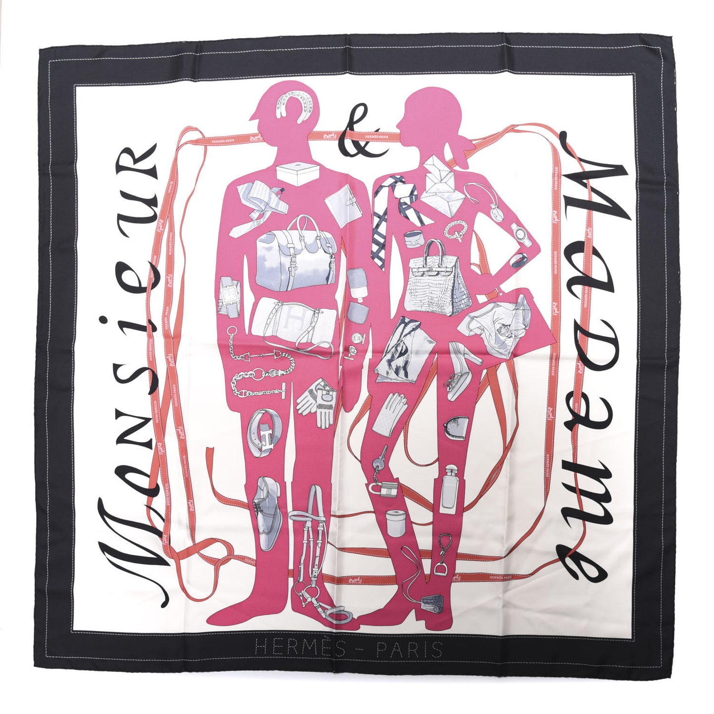 Silk Monsieur et Madame Scarf 90