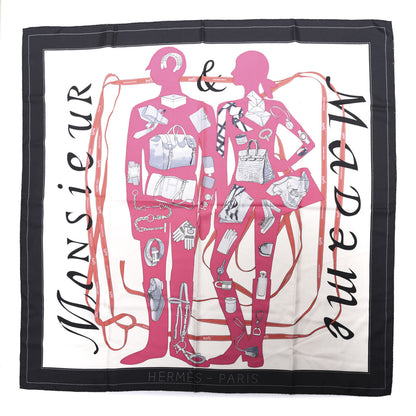 Hermes Silk Monsieur et Madame Scarf 90 1 of 3