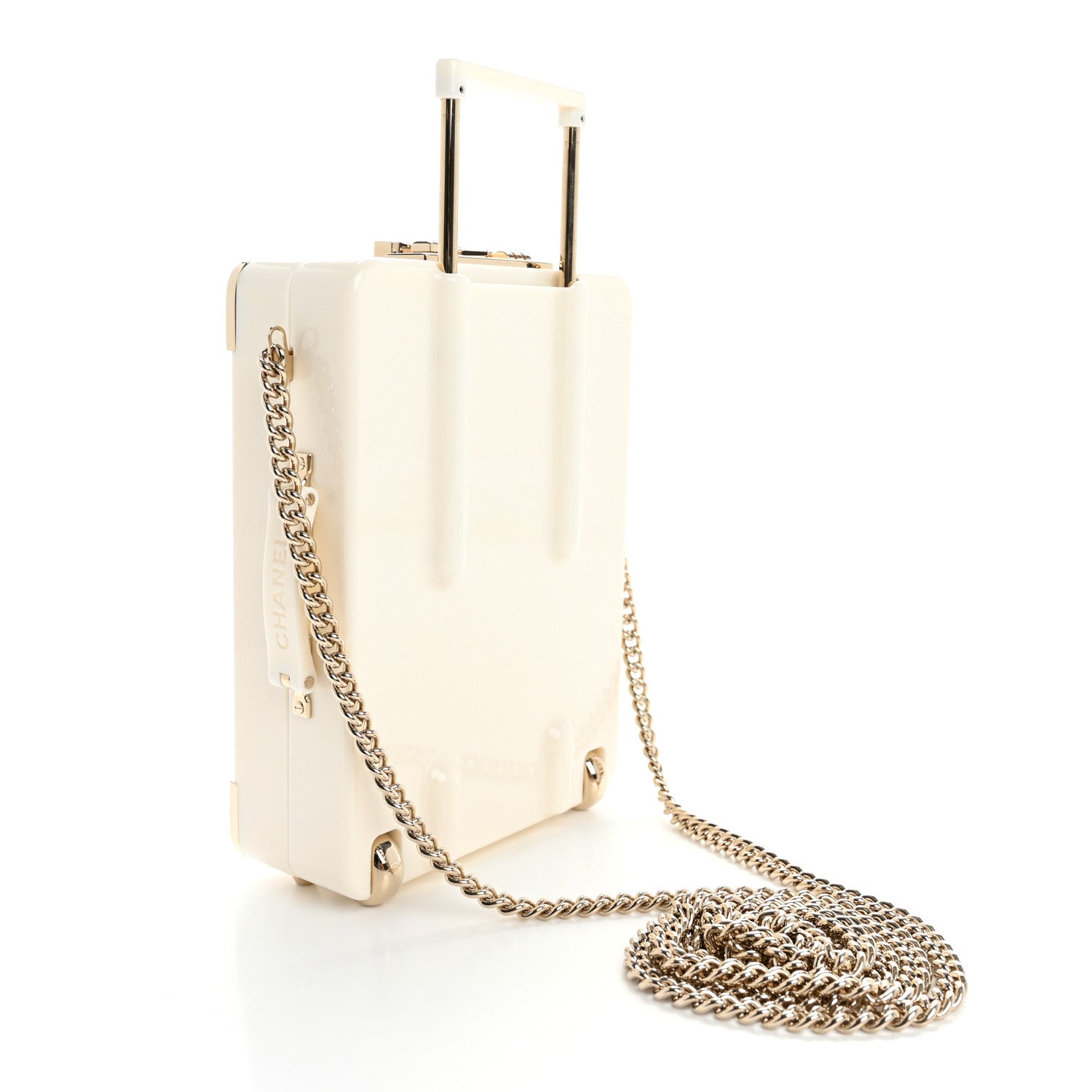 Chanel Plexiglass Patent Evening In The Air Mini Trolley Minaudiere Clutch Black White 3 of 12