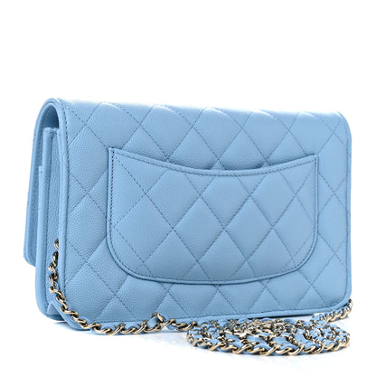 Chanel Caviar Quilted Wallet On Chain WOC Blue 2 of 10