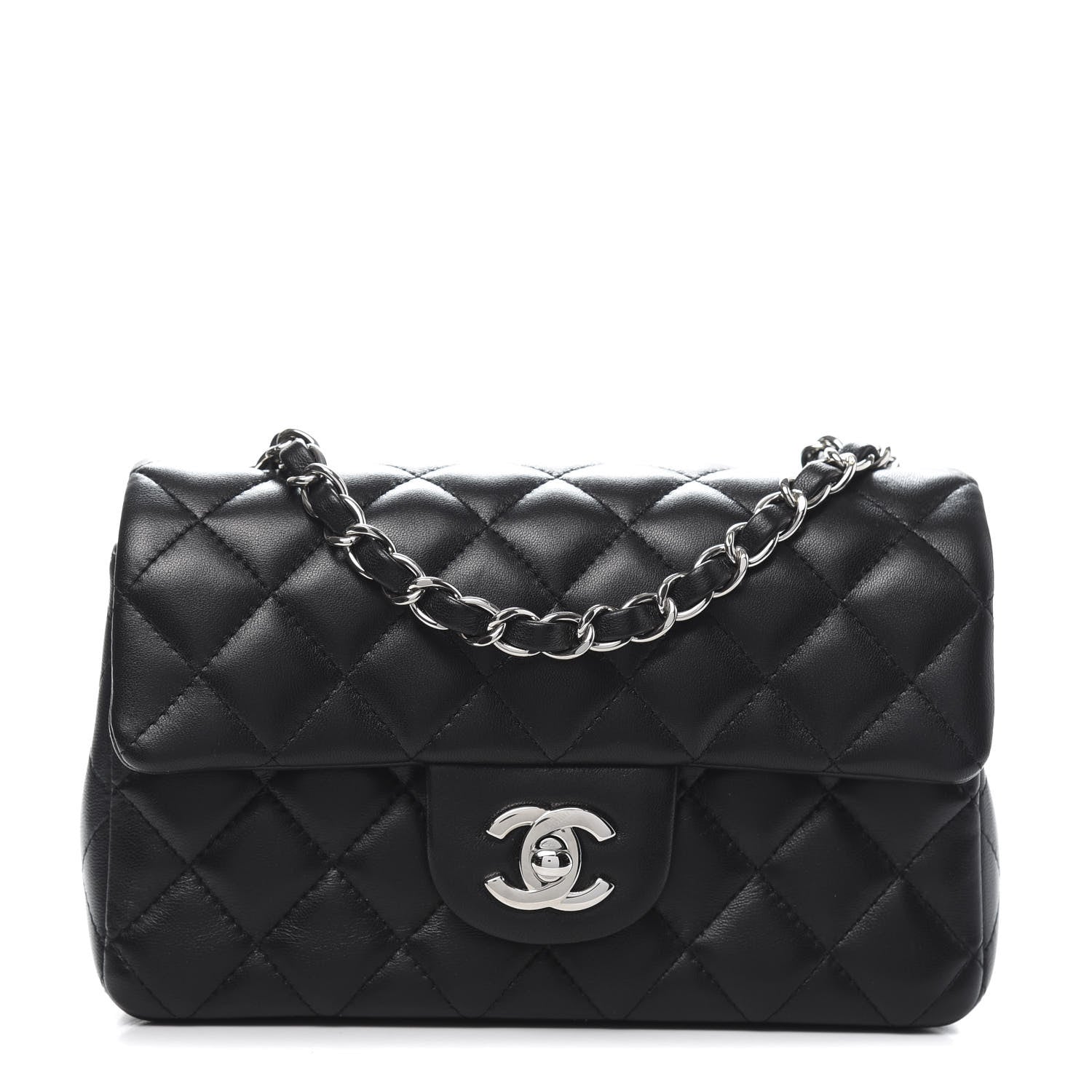 Chanel Lambskin Quilted Mini Rectangular Flap Black 1 of 11