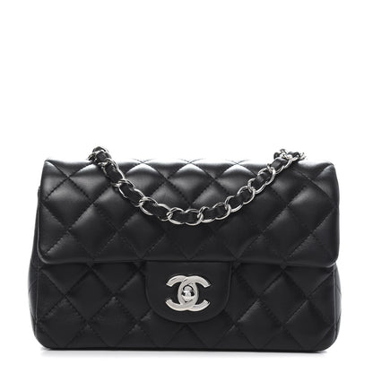 Chanel Lambskin Quilted Mini Rectangular Flap Black 1 of 11