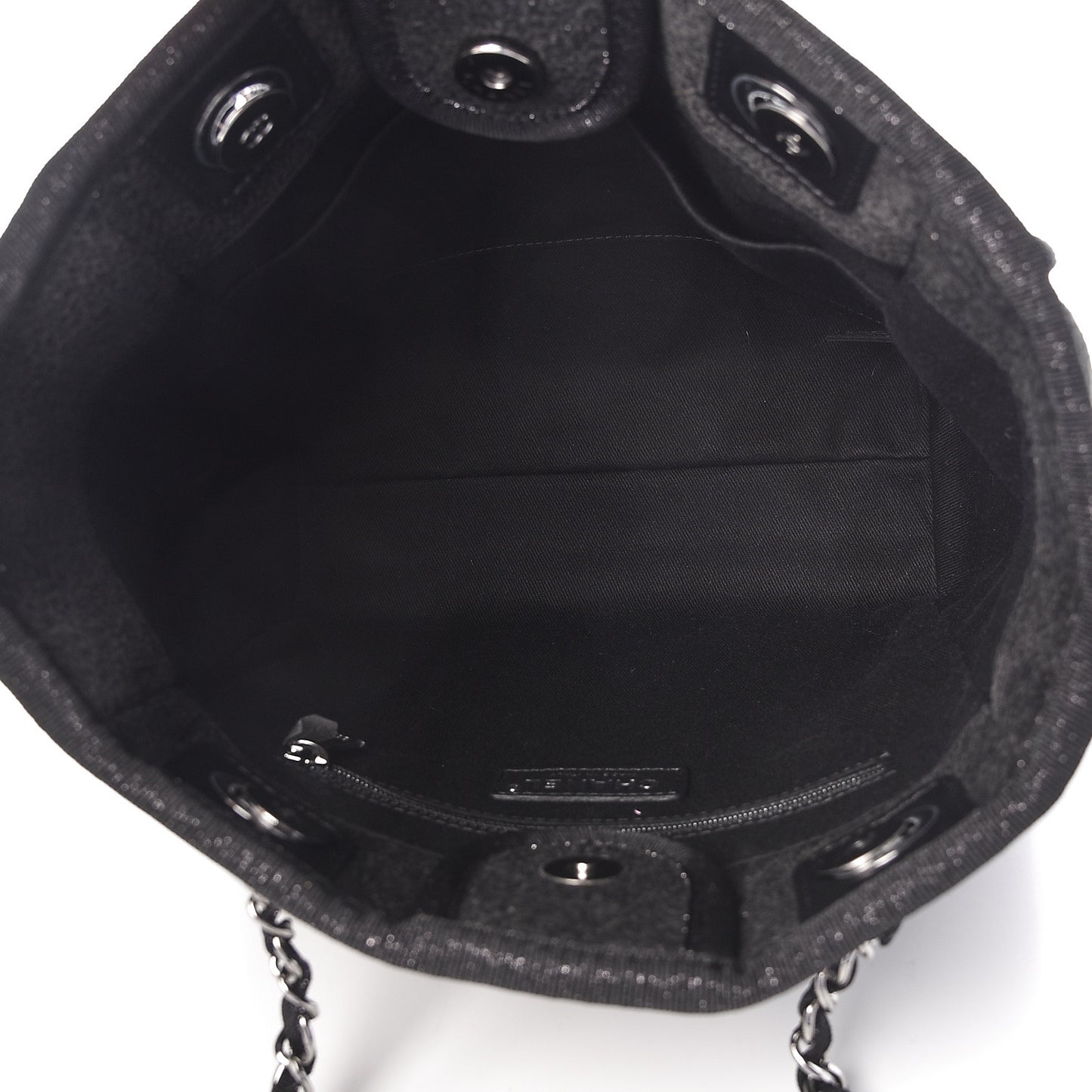 Lurex Boucle Mini Deauville Tote Black