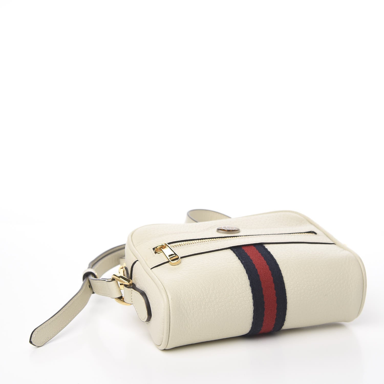 Gucci Textured Dollar Calfskin Web Mini Ophidia Shoulder Bag Mystic White 3 of 9