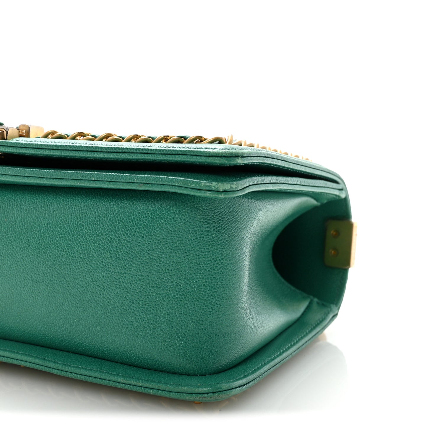 Caviar Quilted Chain Around Medium Boy Flap Green