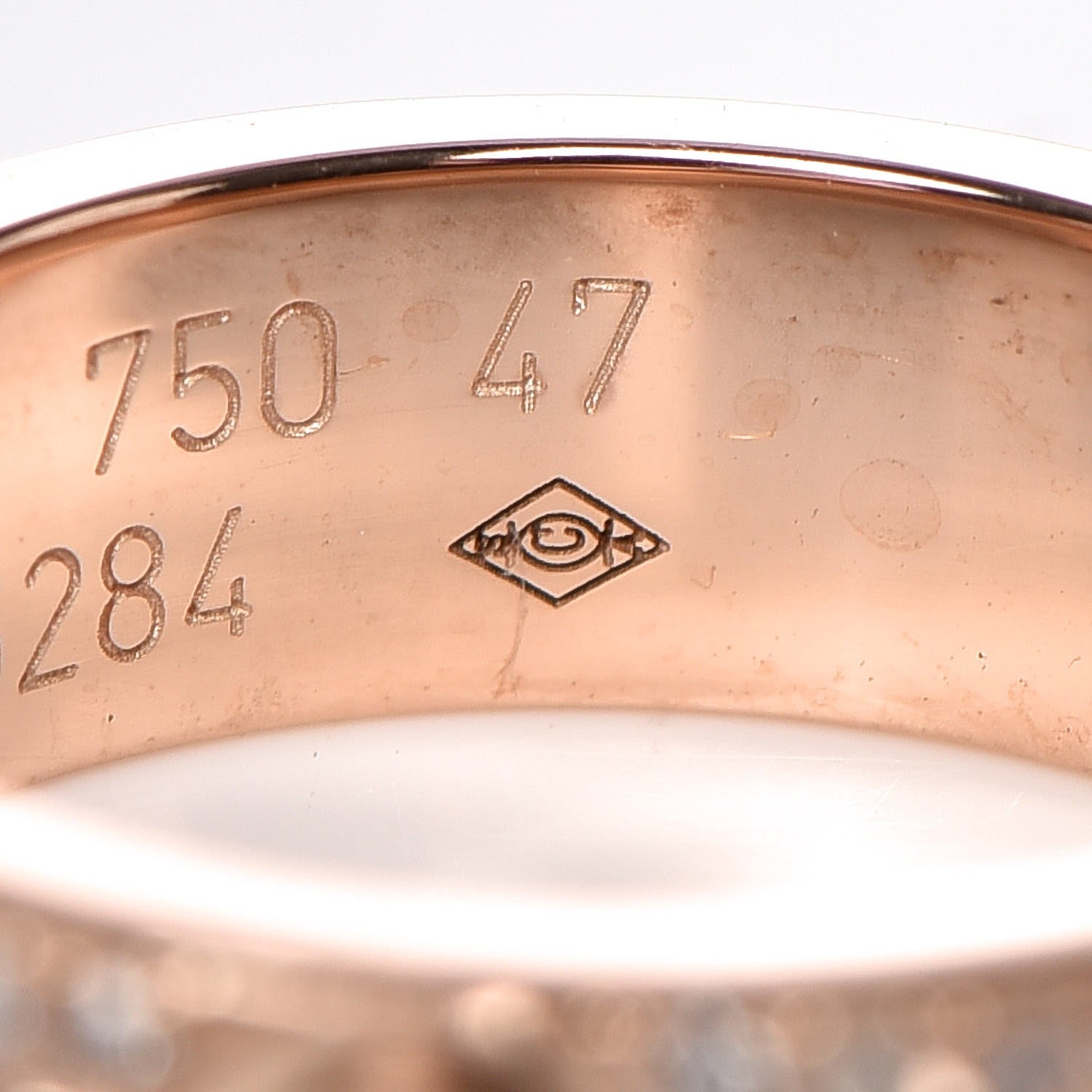 Cartier 18K Pink Gold Diamond 5.5mm LOVE Wedding Paved Band Ring 47 4 4 of 10