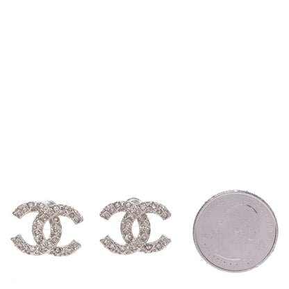 Chanel Crystal CC Earrings Gold 2 of 5