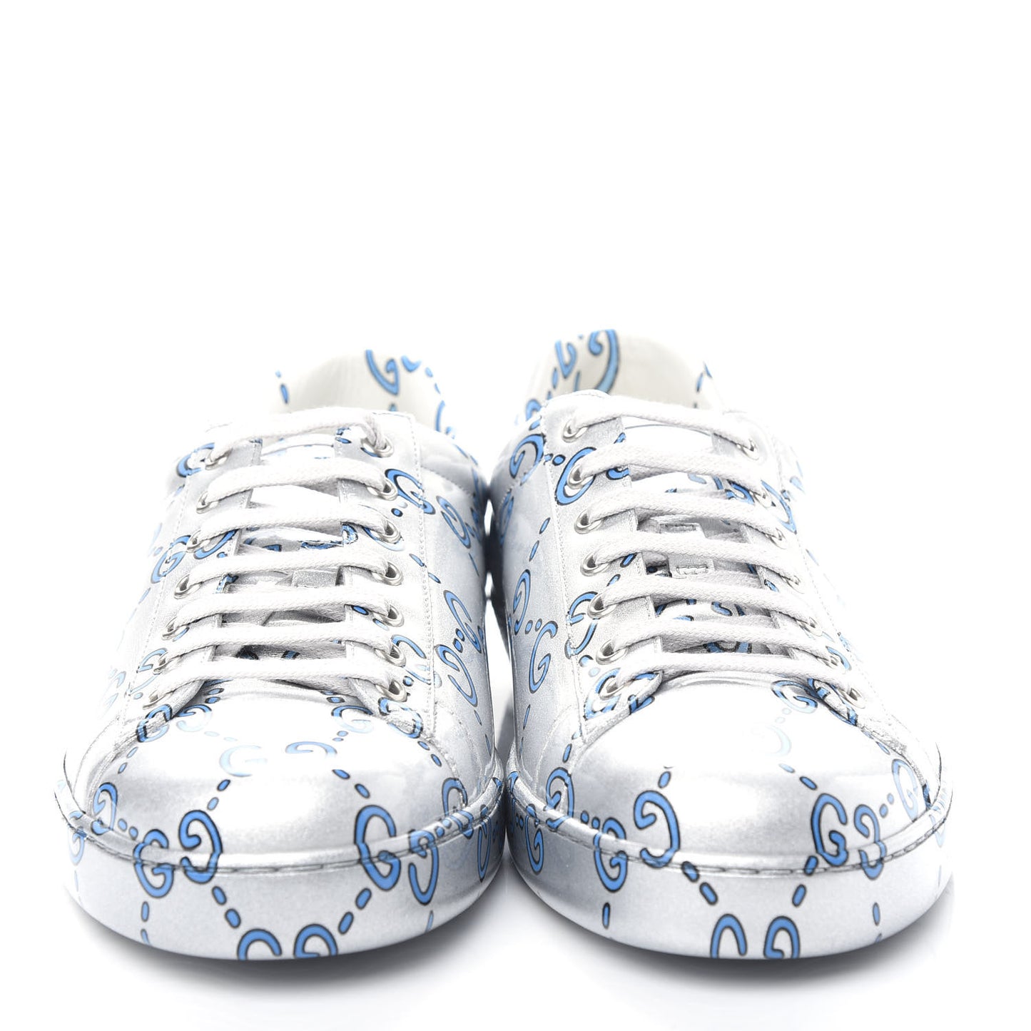 Miro Rubber Wax GucciGhost Print Mens New Ace Sneakers 11 Silver