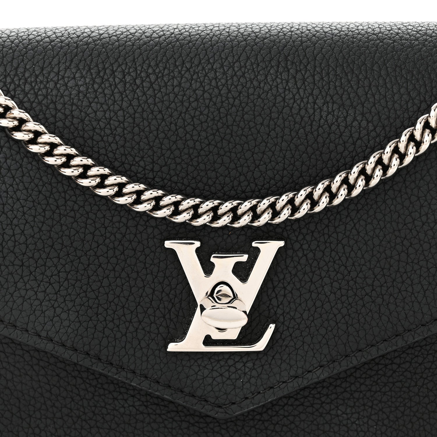Louis Vuitton Soft Calfskin My Lockme Chain Pochette Black 6 of 8