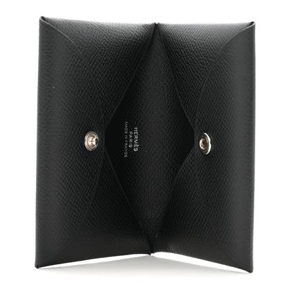 Hermes Epsom Calvi Card Case Black 5 of 8