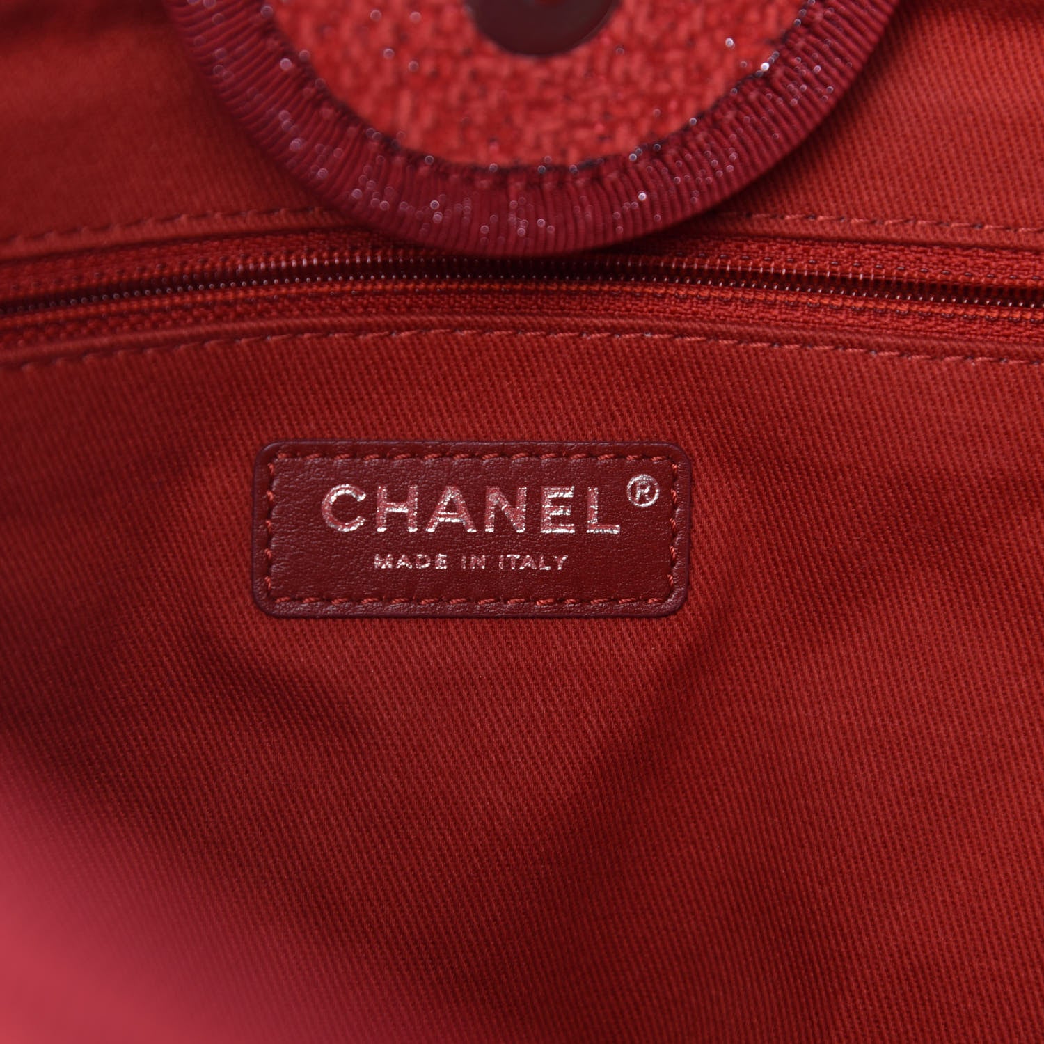 Chanel Lurex Boucle Medium Deauville Tote Red 8 of 10