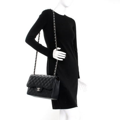 Chanel Caviar Quilted Jumbo Double Flap Black 2 of 8