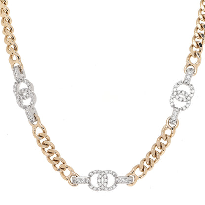 Chanel Crystal CC Chain Links Choker Necklace Gold 1 of 6