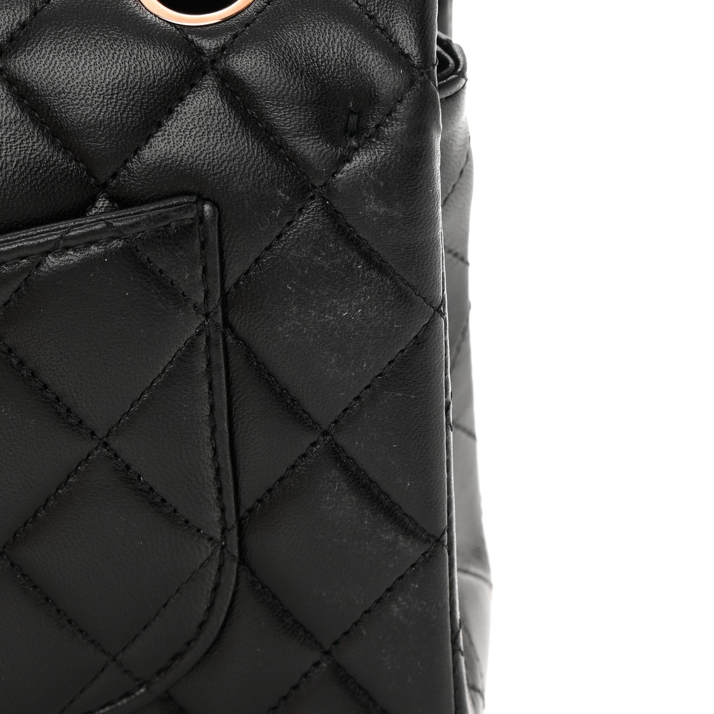 Lambskin Quilted Small Double Flap Black