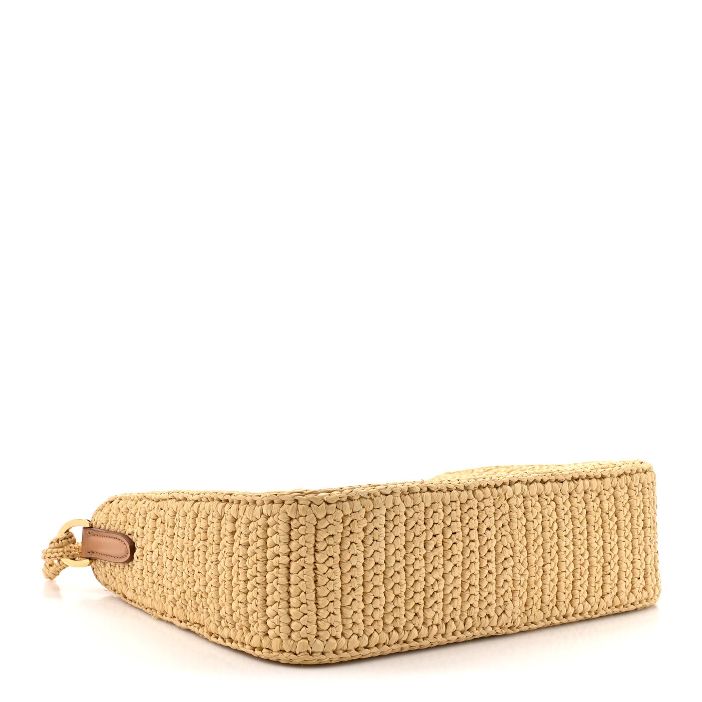 Yarn Raffia Effect Crochet Mini Re-Edition 2000 Shoulder Bag Naturale