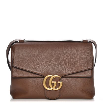 Gucci Calfskin Large GG Marmont Shoulder Bag Brown 1 of 9