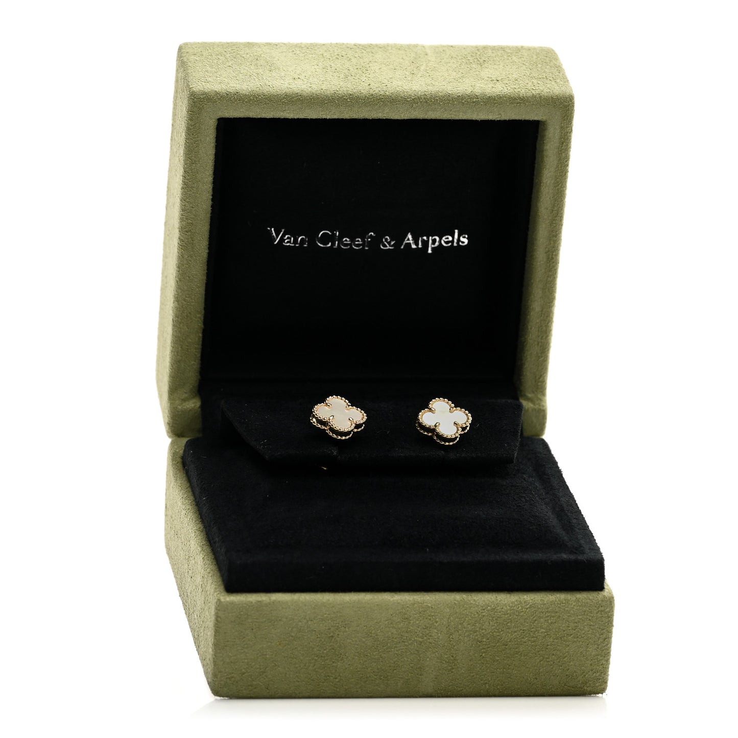 18K Yellow Gold Mother of Pearl Sweet Alhambra Earrings