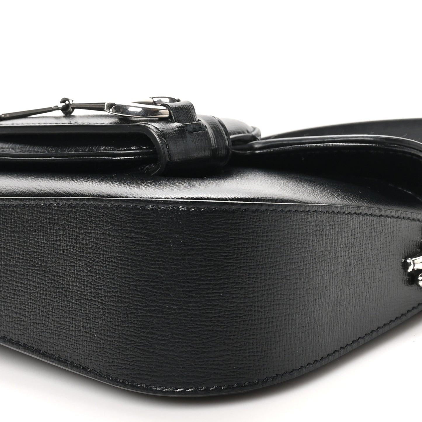 Demetra Mini Horsebit 1955 Asymmetric Shoulder Bag Black