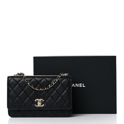 Chanel Lambskin Quilted Trendy CC Wallet On Chain WOC Black 11 of 11