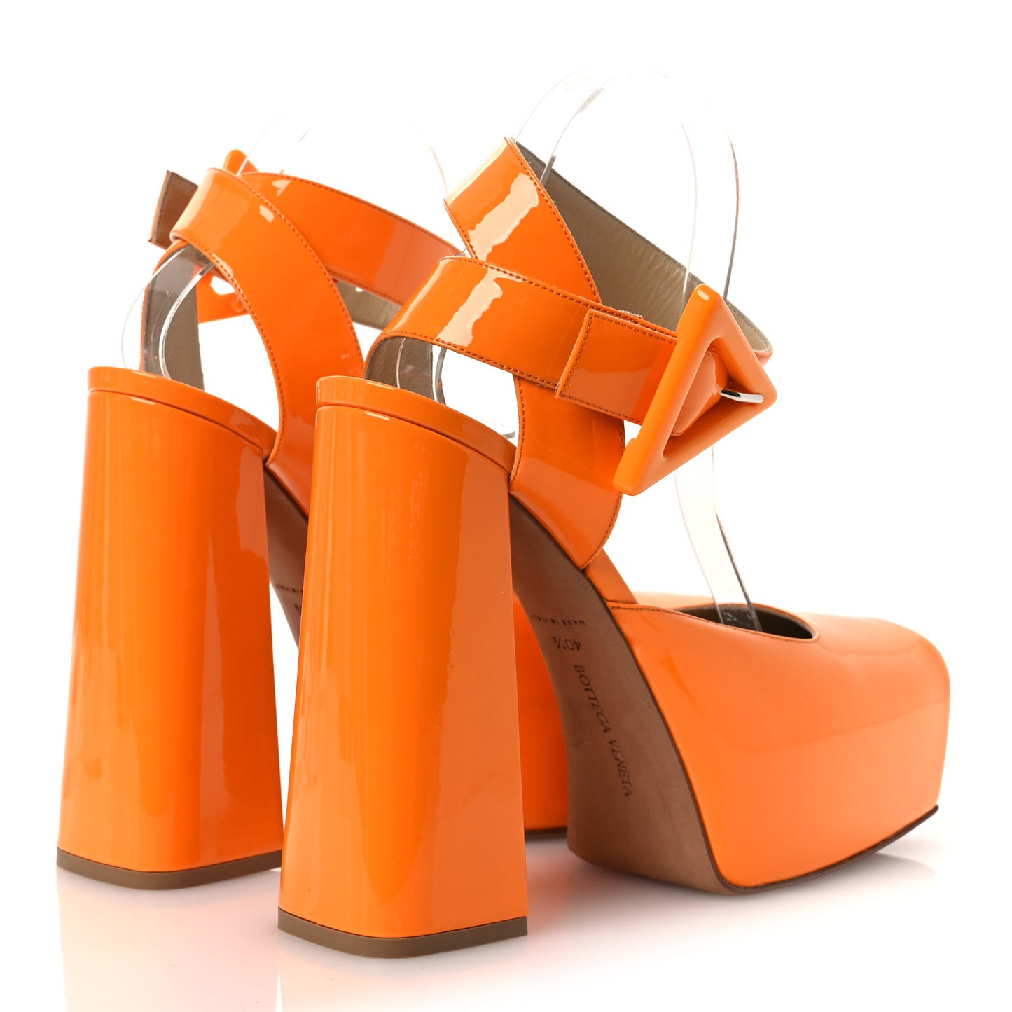 Supergloss Patent Tower 40/140mm Platform Pumps 40.5 Tangerine