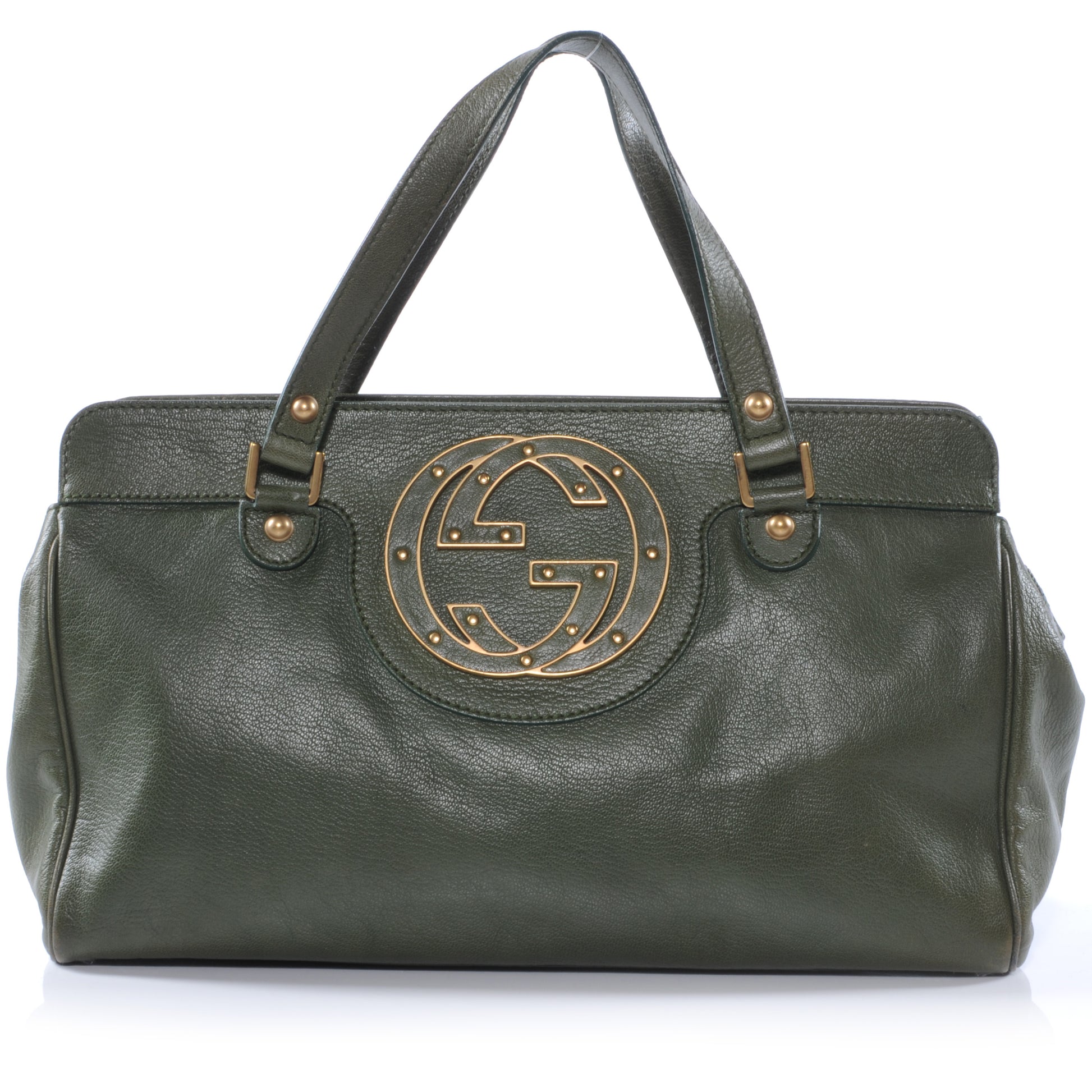 Gucci Leather Blondie Satchel Green 1 of 10
