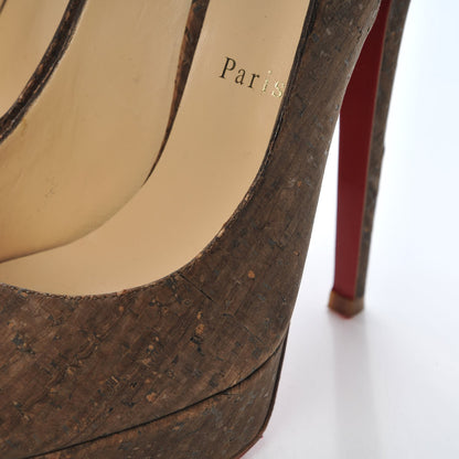 Christian Louboutin Cork Bianca 140 Slingback Pumps 39.5 Brown 10 of 17