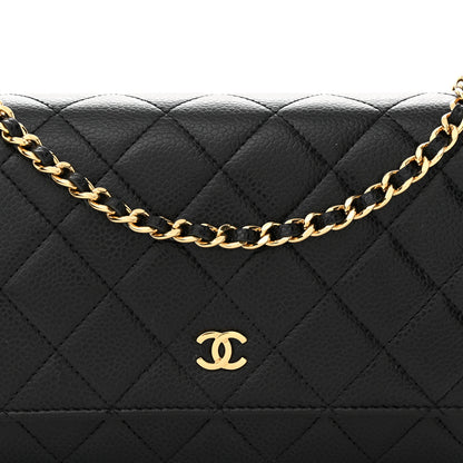 Chanel Caviar Quilted Wallet On Chain WOC Black 9 of 12