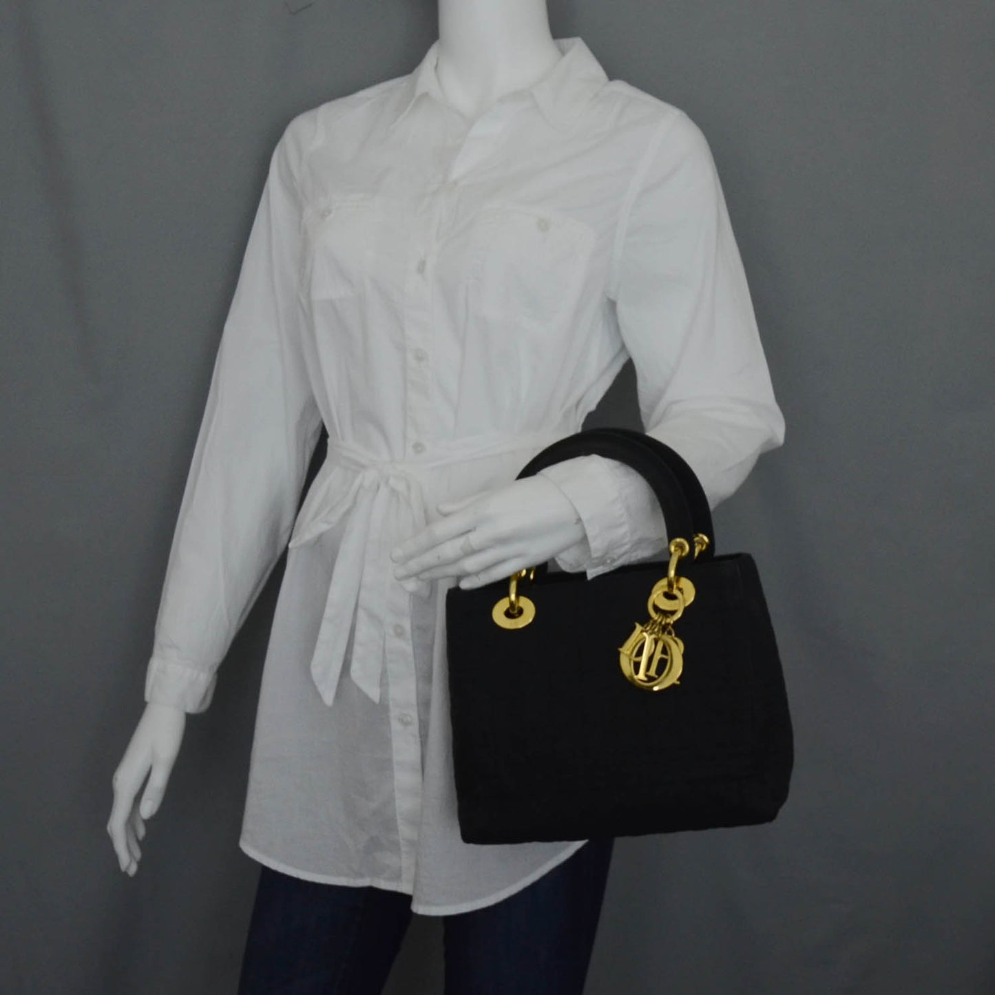 Nylon Cannage Lady Dior Black