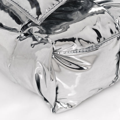 Bottega Veneta Metallic Calfskin Maxi Intrecciato Padded Cassette Crossbody Bag Silver 7 of 11