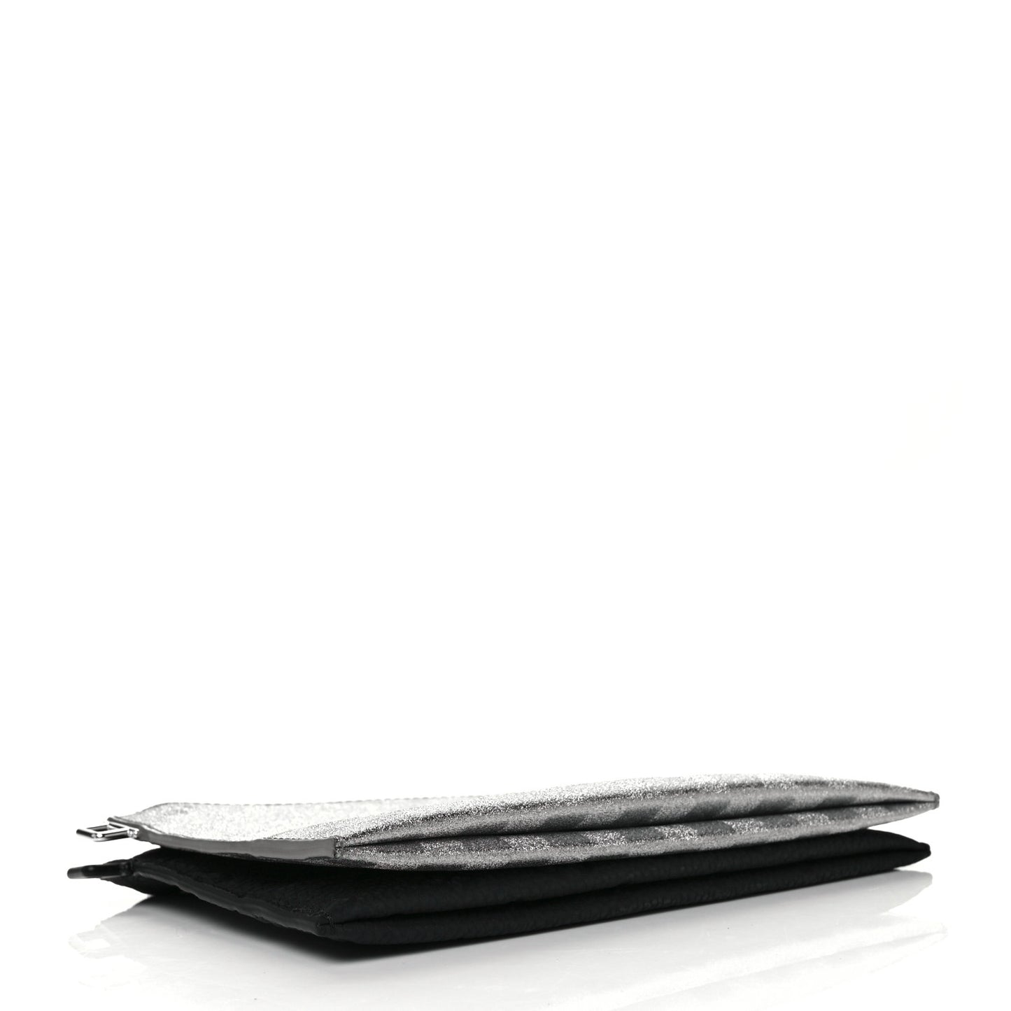 Damier Glitter Taurillon Monogram In The Loop Trio Pouch Black Silver