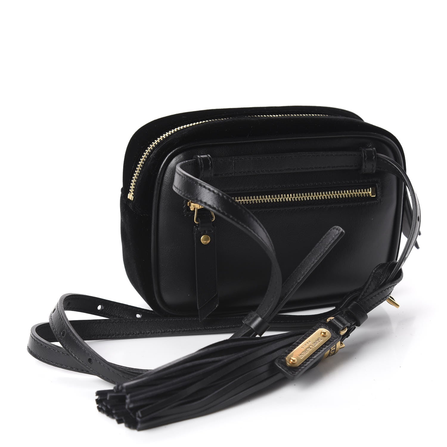 Saint Laurent Velour Matelasse Monogram Lou Belt Bag Black 2 of 9