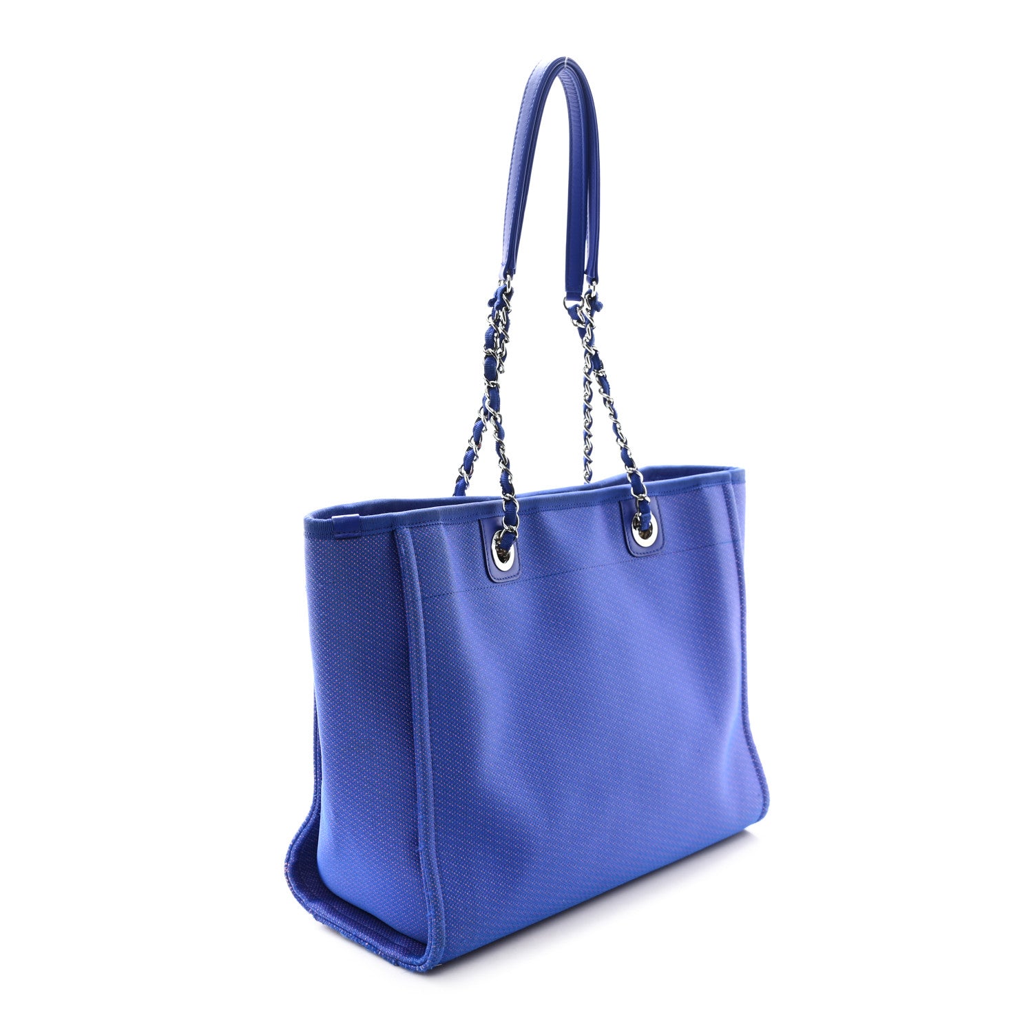 Chanel Mixed Fibers Small Deauville Tote Blue Orange 1766619