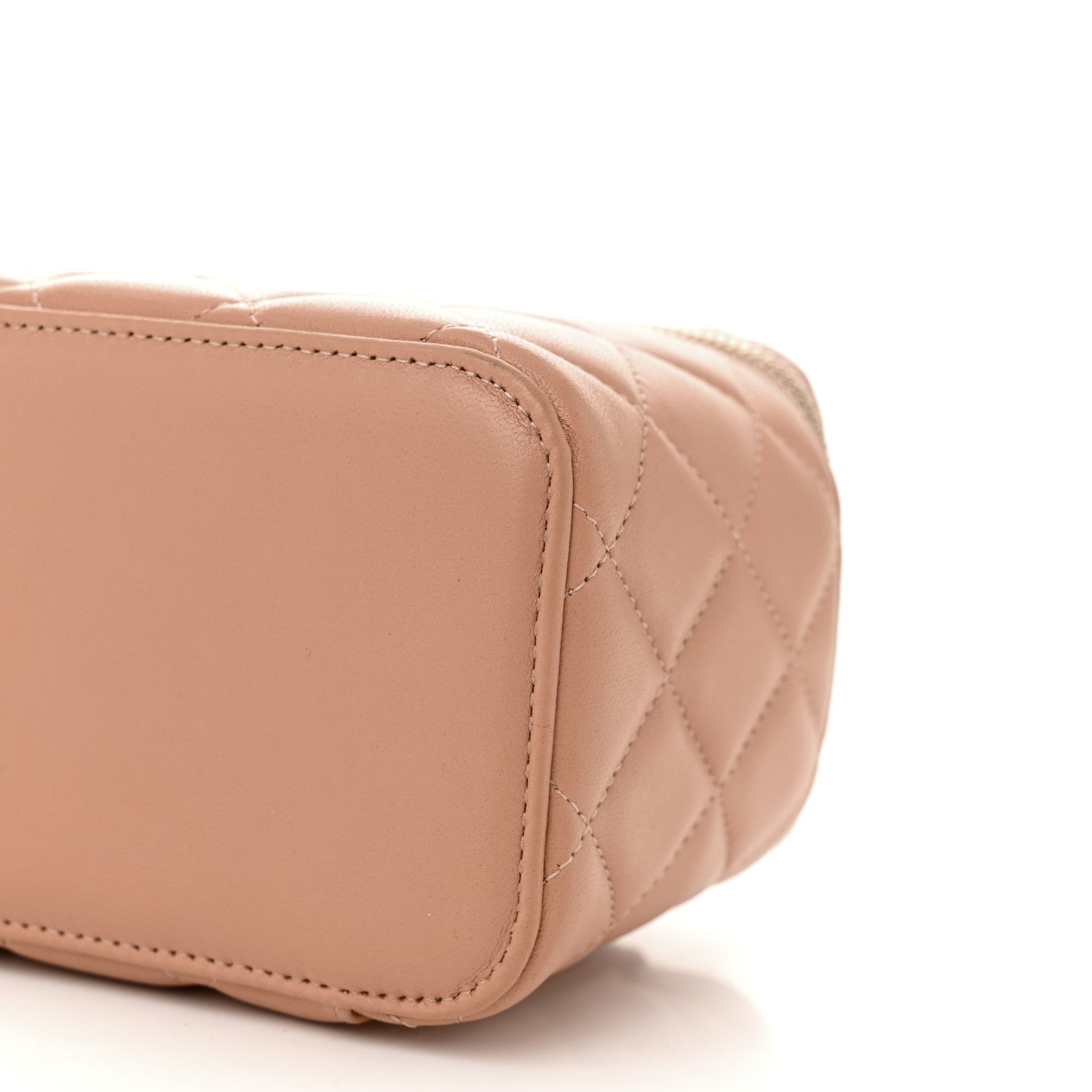 Chanel Lambskin Quilted Small Top Handle Vanity Case With Chain Beige 10 of 10