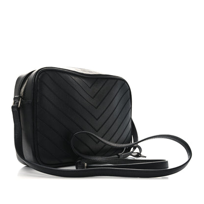 Saint Laurent Calfskin Studded Matelasse Monogram Lou Camera Bag Black 3 of 10