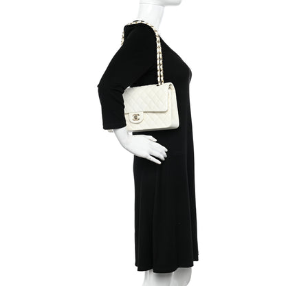Chanel Caviar Quilted Medium Double Flap White 2 of 10