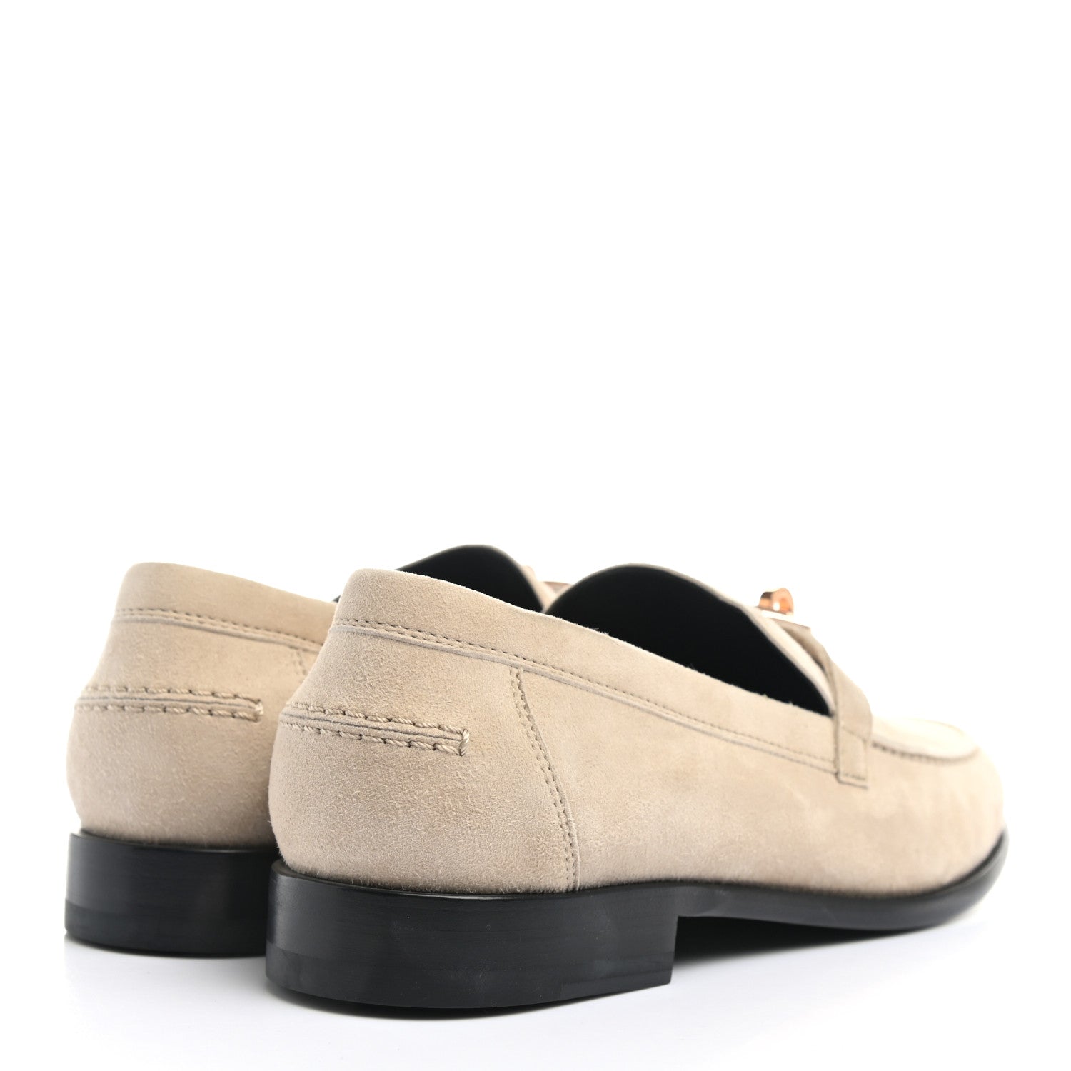 Hermes Suede Goatskin Womens Destin Loafer 38 Blanc Gomme 4 of 9