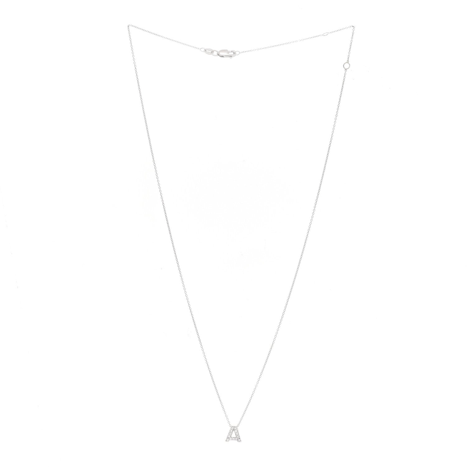 Roberto Coin 18K White Gold Diamond Love Letter A Pendant Necklace 3 of 7