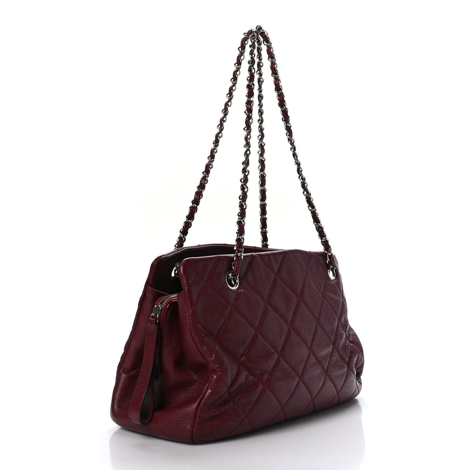 Chanel Caviar Quilted Timeless CC Shopping Tote Burgundy 3 of 11