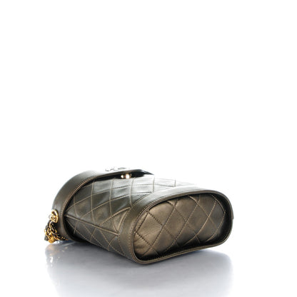 Chanel Metallic Lambskin Quilted Tassel Shoulder Bag Green 4 of 8