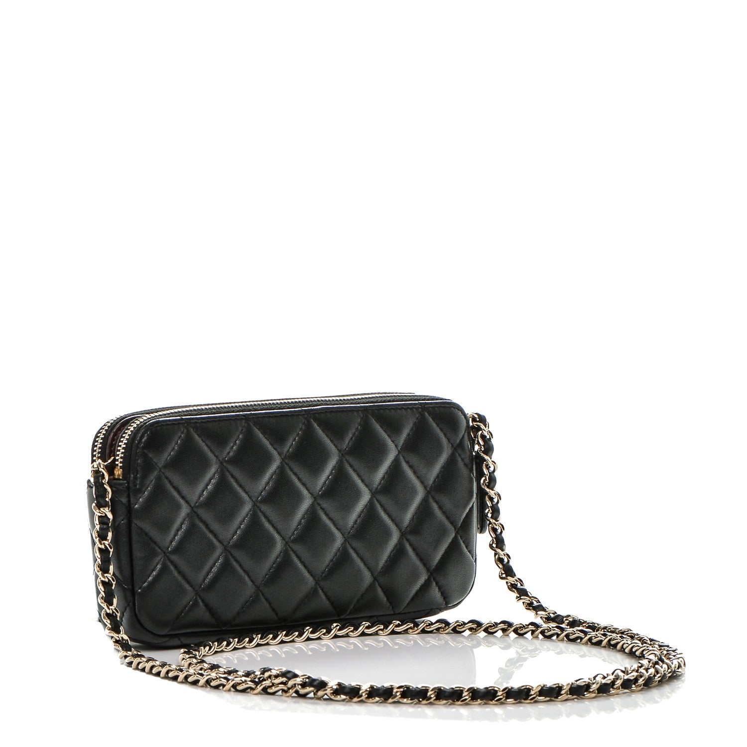 Chanel Lambskin Quilted Small Clutch With Chain Black 3 of 8