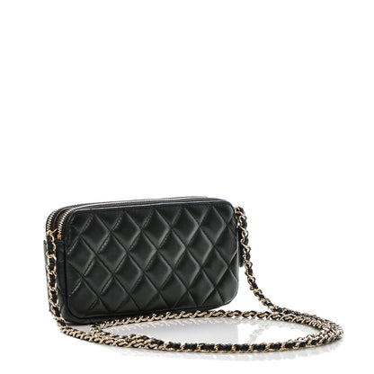 Chanel Lambskin Quilted Small Clutch With Chain Black 3 of 8