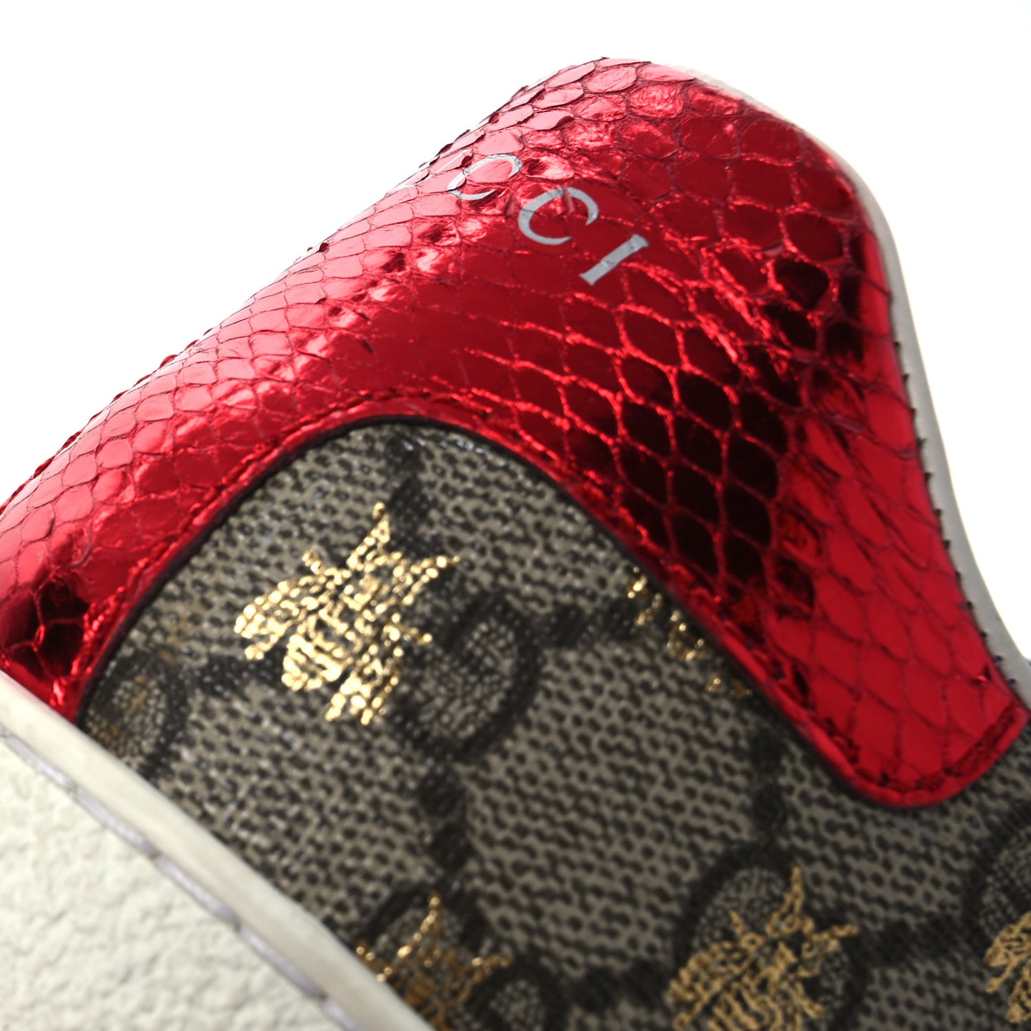 GG Supreme Monogram Bees Ayers Web Womens Ace Sneakers 39 Beige Oro Green Red