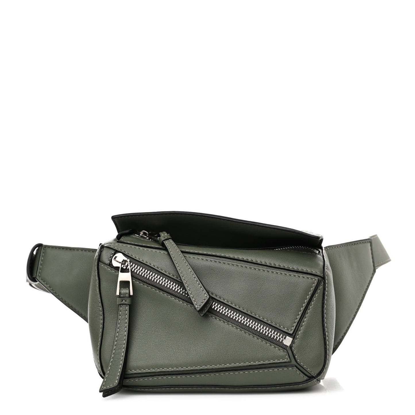 Calfskin Mini Puzzle Bumbag Dark Sage
