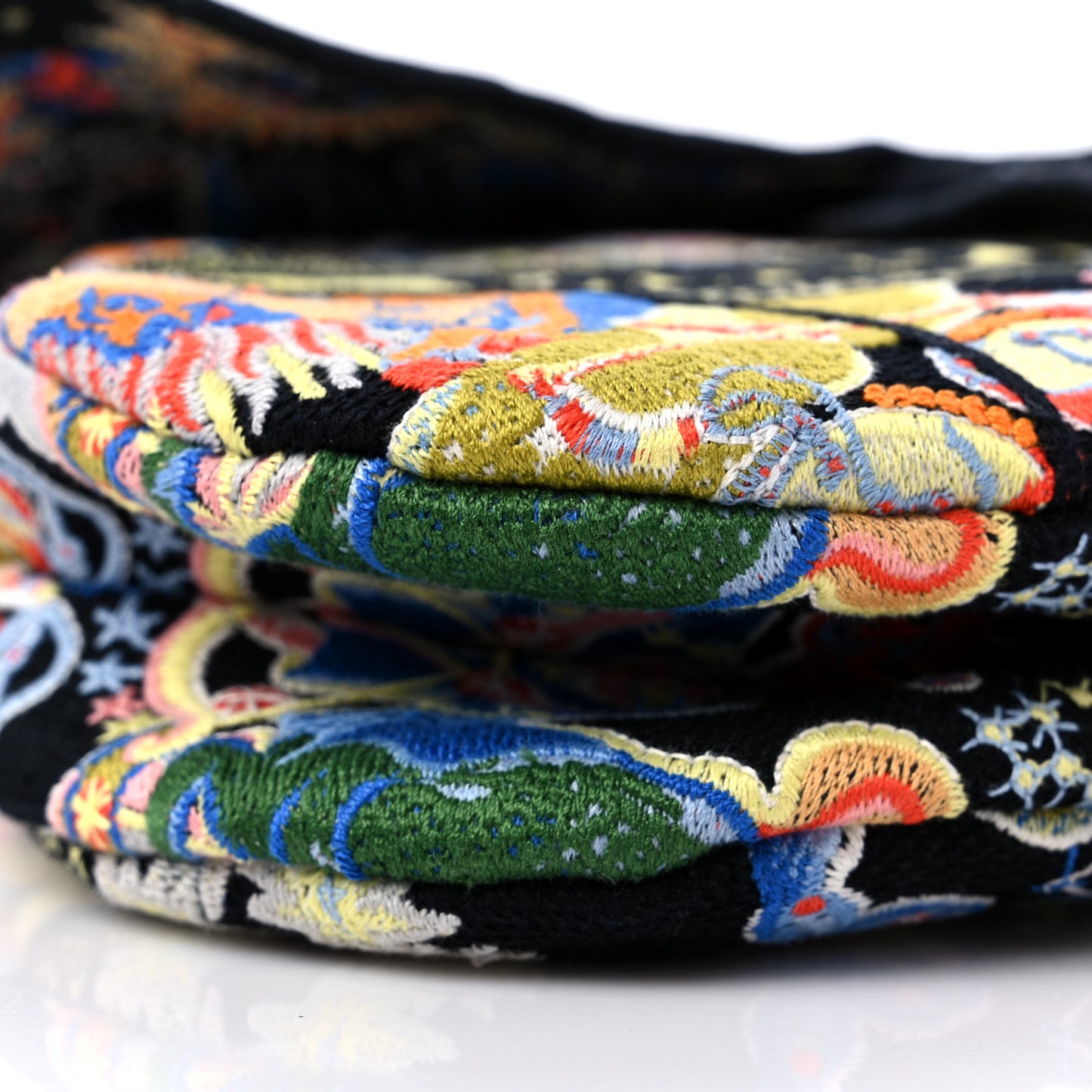 Canvas Embroidered Zodiac Fantastico Saddle Bag Black Multicolor
